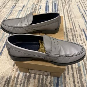 Cole Haan Monroe Silver Reflective Silver Penny Loafers C11173 Men's Size 10.5